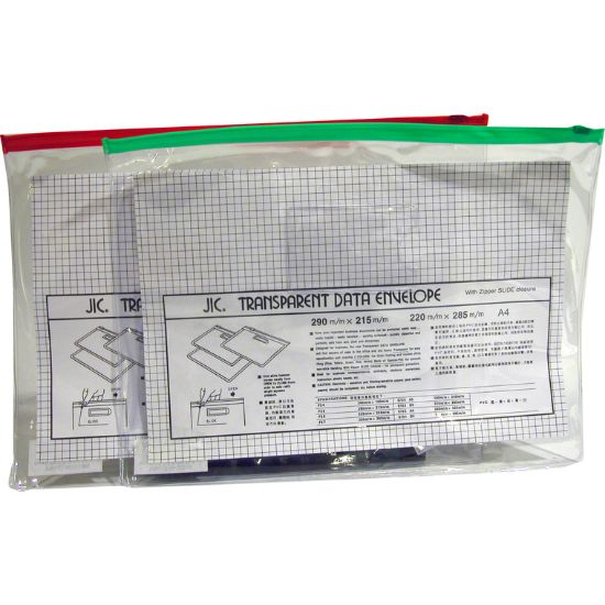 Picture of BAG DOCUMENT W/ZIPPER A4 TRANS / EA