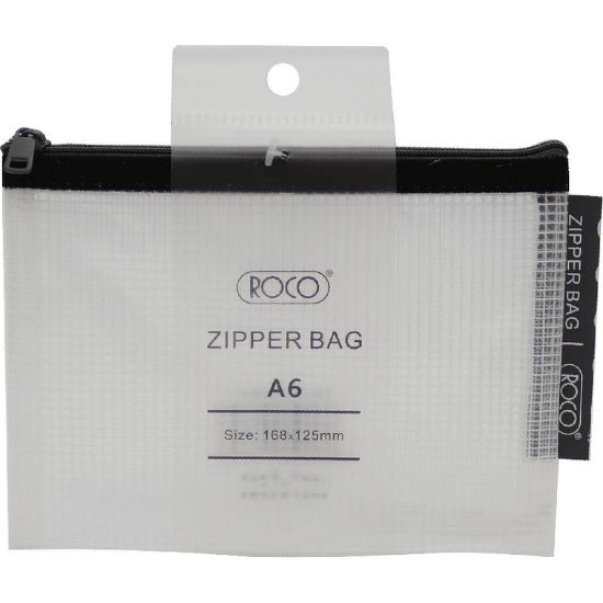 Picture of BAG MESH ZIPPER A6 BLACK, 16.8 CM X 12.50 CM / EA