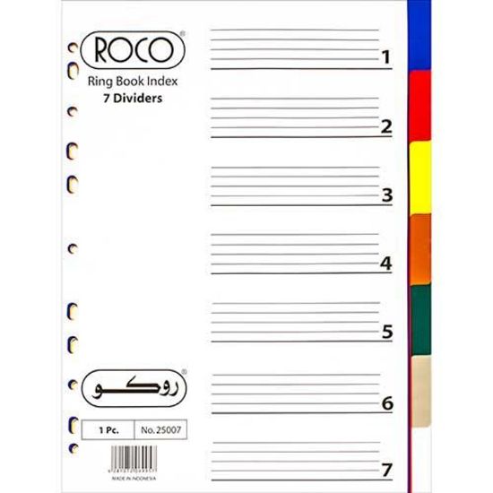 Picture of INDEX DIVIDER PVC  A4 SIZE  1-7  DIVIDER , ROCO MIX COLOR / SET