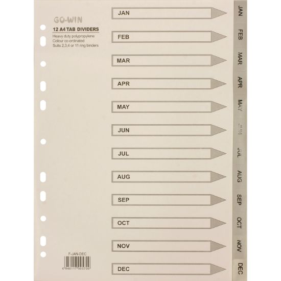 Picture of INDEX DIVIDER A4 JAN-DEC / SET