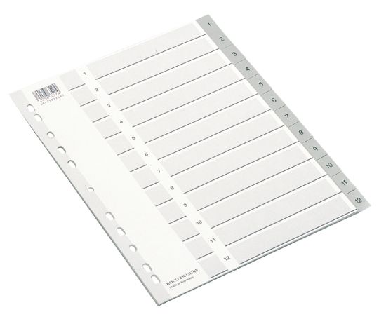 Picture of NDEX DIVIDER A4 1-12 GRAY / SET