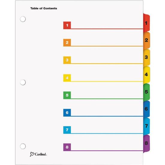 Picture of INDEX DIVIDER 8 TABS,  Letter Size / SET