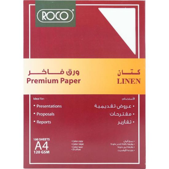 Picture of PAPER LINEN 120GSM WHITE  100 SHEETS/PK / PK