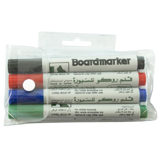 Picture of MARKER BOARD CHISEL TIP 4/SET 4  MARKERS/SET / SET
