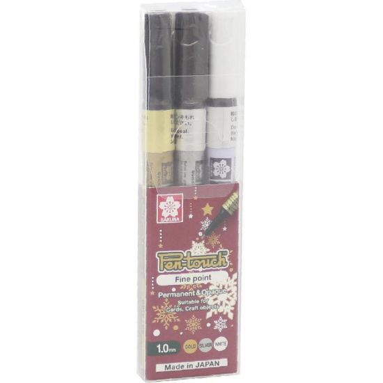 Picture of MARKER PAINT FINE POINT 1.0 mm Fine 
ASTD  3 PCS/ST, Gold/Silver/White / EA