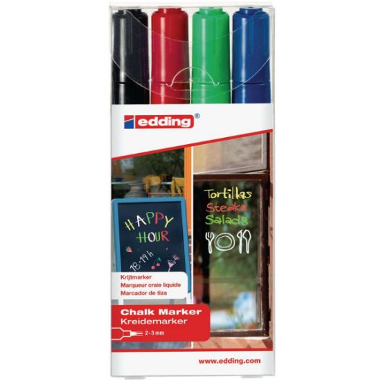 Picture of Chalk Marker  2 - 3 mm Round TipBlack;Red;Green;Blue
Edding 4095 / EA