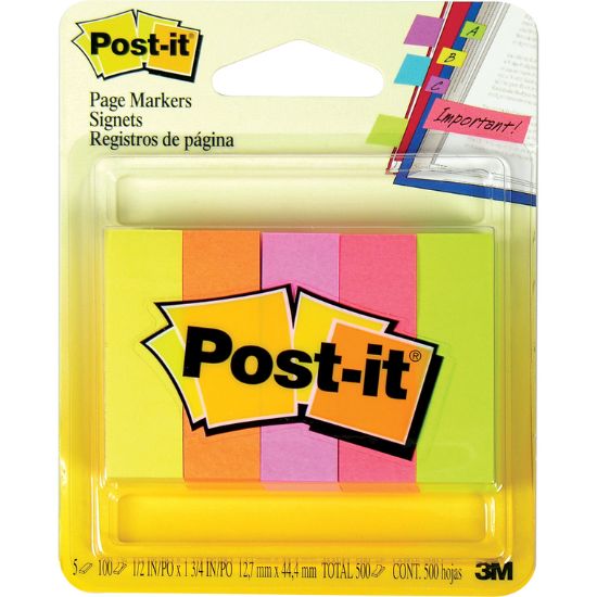 Picture of POST-IT P.MARKER .60X2 in, Assorted Neon Colors / PK/5