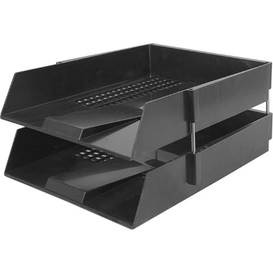 Picture of TRAY LETTER 2 TIER ABS BLACK / SET