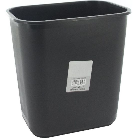 Picture of WASTEBASKET 13L   Rectangle , BLACK / EA