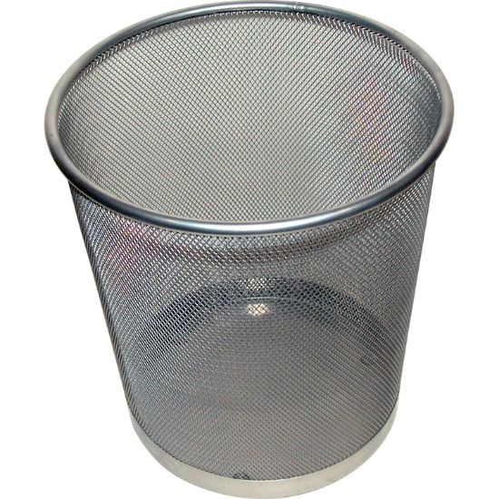 Picture of WASTEBASKET IRON MESH SILVER / EA