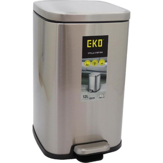 Picture of WASTEBASKET STEP BIN 12L Silver / EA
