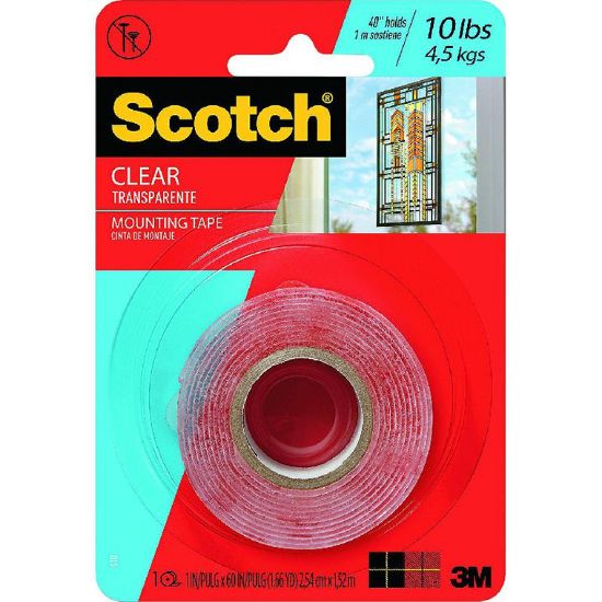 Picture of TAPE MOUNTING HD 1.00 in ( 2.54 cm )X 60.00 in ( 152.40 cm ), Clear/Red / EA