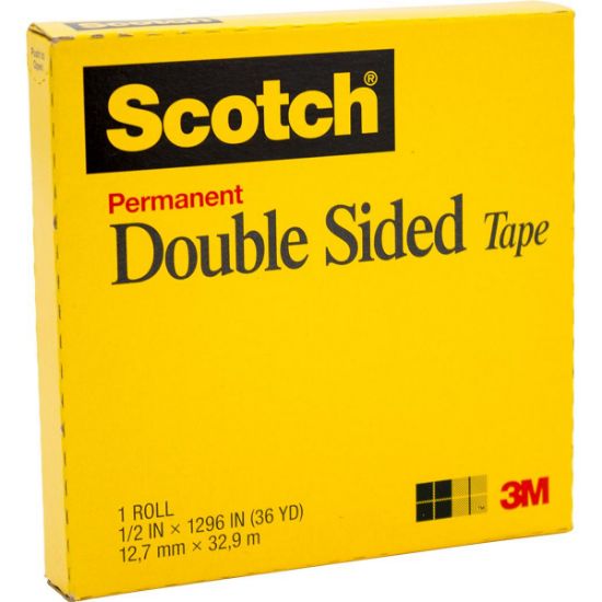 Picture of TAPE DOUBLE SIDE 
Double Sided Tape,  1/2 in x 36 yd, 3 in Core, Clear / EA