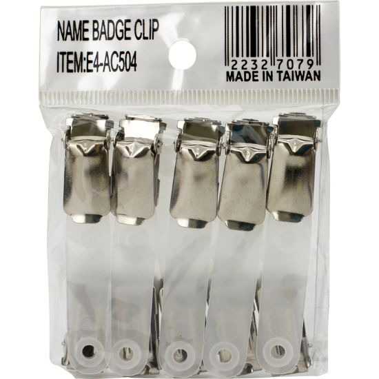 Picture of NAME BADGE CLIP PLASTIC GRIP  METAL CLAMP / PK/10