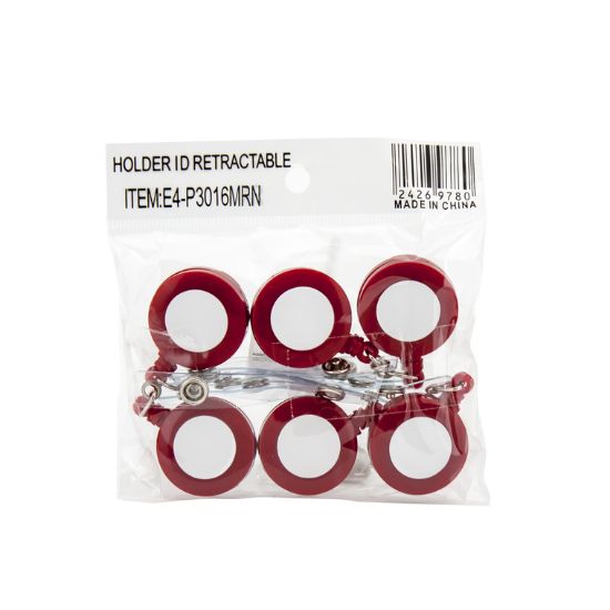 Picture of HOLDER ID RETRACTABLE MAROON / PACK/6