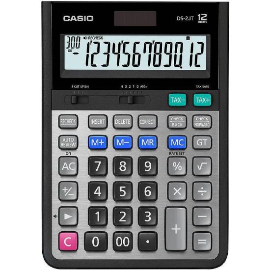 Picture of CALCULATOR DESK DS2JT TAX/VAT 
12 Digit Extra Large Display Black/Grey / EA