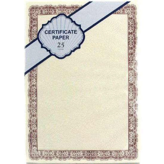 Picture of CERTIFICATE A4 PARCHMENT Cream/Pink / PACK/25