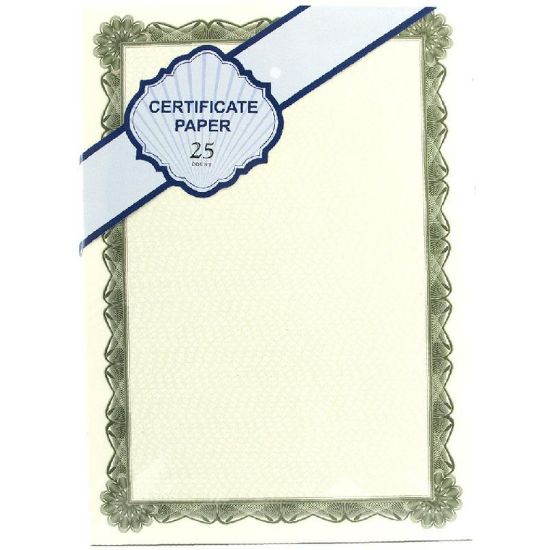 Picture of CERTIFICATE A4 PARCHMENT Cream/Gold / PACK/25