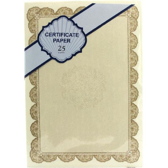 Picture of CERTIFICATE A4 PARCHMENT GOLD / PACK/25