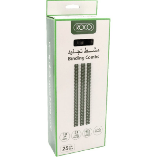 Picture of SPIRAL PLASTIC 21 RINGS WHITE 25 PCS/PK , 19 MM BLACK / PK/25