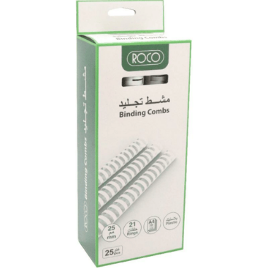 Picture of SPIRAL PLASTIC 21 RINGS WHITE 25 PCS/PK , 25MM WHITE / PK/25